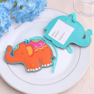 50stcs Lucky Elephant Bagage Tag Wedding Party Ways Soft Rubber Elephant Bagage Tags Travel Theme Geschenken Gunsten