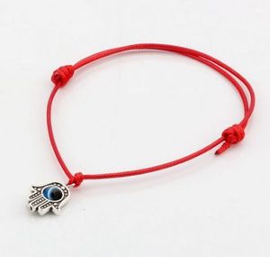 100 stks / partij Lucky String Evil Eye Lucky Red Wax Cord Verstelbare Armband DIY Sieraden Nieuw