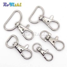 100pcs / lot Matel Snap Hooks Rotatif Pivotant Pour Sac À Dos Nickelé Homard Fermoirs257k