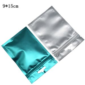 100 stks / partij Mat Blue Color Plastic Mylar Package Bag 9 * 15cm Zelfafdichting Zip Lock Aluminium Folie Duidelijke Plastic Verpakking Buidels