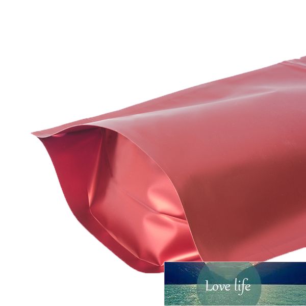 Sac d'emballage alimentaire en aluminium rouge mat, 100 pièces/lot, Snacks, Fruits secs, noix, bonbons, chips, thé, café, fermeture éclair, encoche de déchirure