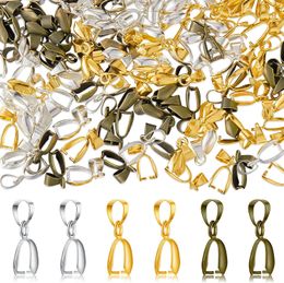 100 stks / partij Metalen Pinch Clip Sluiting Borgtocht Afwerking Ketting Hanger Clasps Claw Bail Hook Connectoren Accessoires Vindingen voor Sieraden DIY Craft maken # 7x19mm