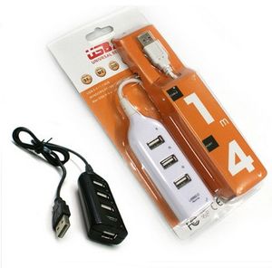 100 pcs/lot * Mini haute vitesse 4 ports USB 2.0 HUB 60 cm câble adaptateur pour ordinateur portable ordinateur portable périphériques accessoires