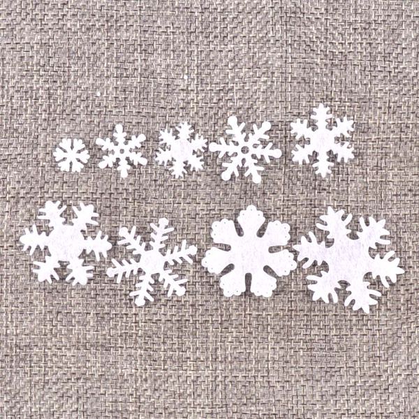 100pcs / lot mélange Applique Polyester Felt Artificial Snowflake Patch Sticker Patches non tissées pour l'artisanat DIY Décoration de Noël