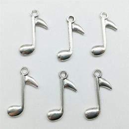 100 stuks veel muzieknoot legering bedels hanger retro sieraden DIY sleutelhanger oude zilveren hanger voor armband oorbellen ketting 24 15m186p