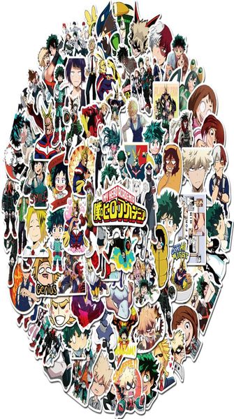 100 pièces/lot My Hero Academia japon Anime autocollants pour enfants adolescents adultes ordinateur portable planche à roulettes guitare bagages étanche décalcomanie autocollant 4059281