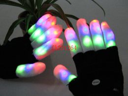 100 stks / partij Gratis Verzending Nieuwe Collectie Vingertop Lichtgevende LED Licht Knipperende Handschoenen Mittens Rave Party Bar Concert Props G02