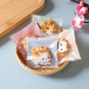 100pcs / lot Nouveau cadeau de gâteau de chat mignon sac d'opportunité de gâteau d'opportunité en plastique