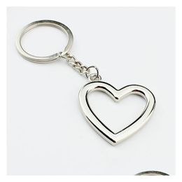 100 pièces/lot nouvelle nouveauté en alliage de Zinc en forme de coeur porte-clés en métal pour les amoureux livraison directe Dhem7