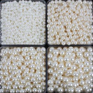 100 pcs/lot nouveau blanc ABS perles d'imitation perles faisant des bijoux bricolage perles bijoux à la main collier perles perles en vrac rondes pour l'artisanat