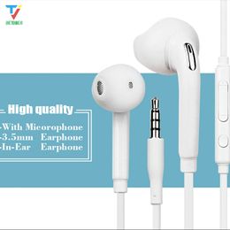 100 stcs/veel nieuwste 3,5 mm in-ear oortelefoons oordopjes hoofdtelefoon headset met microfoon afstandsbediening voor Samsung Galaxy S6 i9800 S6 Edge