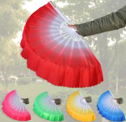 100 stks / partij Fartij Gunst Chinese Dansventilator Zijde Sluier 5 Kleuren beschikbaar voor Bruiloft Gift SN2528