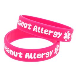 100 stks pinda allergie bel 911 siliconen rubberen armband kinderen maat gebruikt in school- of buitenactiviteiten
