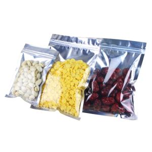 100 pcs/lot en plastique feuille d'aluminium paquet sac fermeture éclair translucide emballage pochette alimentaire café thé biscuit sacs de stockage