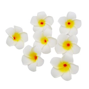 100 stks / partij Plumeria Hawaiian Pe Foam Frangipani Kunstbloem Kopdress bloemen ei bruiloft decoratie feestartikelen