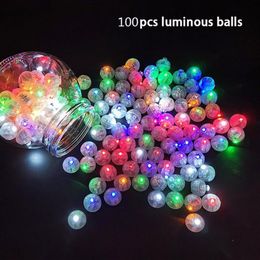 100pcs / lot rond mini LED lumière ballon lumières boules lumineuses fête LED lampe flash pour Noël Halloween mariage décoration2126