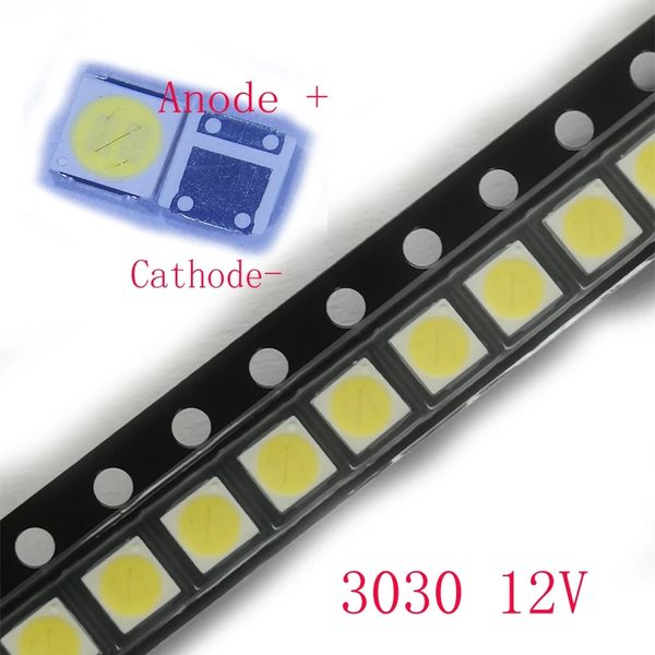 100 PCS/Lot SMD LED 3030 12 V blanc froid deux puces émettrices haute puissance pour Application de bandes de rétro-éclairage Lextar TV