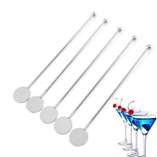 100 Pcs/Lot acier inoxydable Swizzle mélange bâtons Bar Cocktail pilon boisson mélangeur remuer bâtons en gros