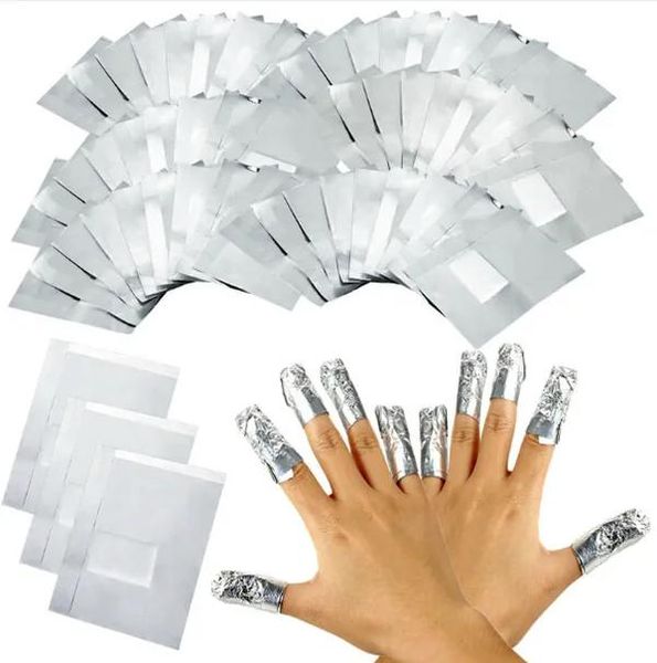 100pcs / lot autocollants décalcomanies en aluminium en aluminium ongle art trempage de gel acrylique verrouillage de l'ongle vernis enveloppe de maquillage outil de maquillage