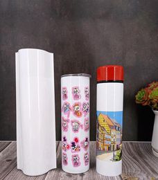 100pcs lote sublimación decoración accesorio envolvente para botellas Película de contracción de calor transferencia térmica envoltorio de vaso 6 Sizea506017530