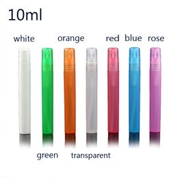 100pcs / lot Voyage Portable Bouteille De Parfum Bouteilles De Pulvérisation Vide Conteneurs Cosmétiques 10ml Atomiseur Stylo En Plastique