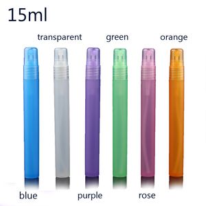 100 stks partij 15 ml reizen draagbare parfum fles spuitflessen lege cosmetische containers verstuiver plastic pen