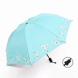 100pcs / lot Fruit parapluie pliant entièrement automatique Pluie et brillance à double usage masculin et féminine Version coréenne Soleil