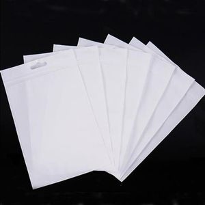 100pcs / lot sacs d'emballage en plastique transparent blanc avec fermeture à glissière auto-scellé transparent zip poly sac d'emballage trou de suspension 11 tailles Gggen