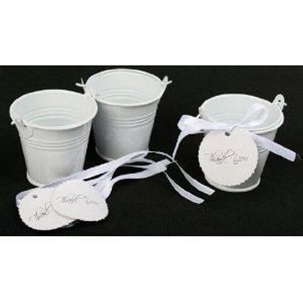 100 unids / lote Mini cubo blanco favorece latas favores de la boda cubos de hojalata caja de dulces favores tins246O