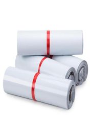 100pcs lot blanc en plastique postal postal courrier courrier poly express auto-adhésif package marchandises packaging colis s sacs de rangement241q4514969