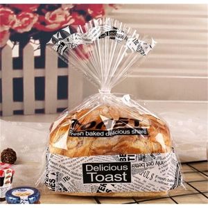 100 stcs/veel witte transparante puntkoekverpakking Toast zak plastic zakken koekjes snackbrood bakken 201016