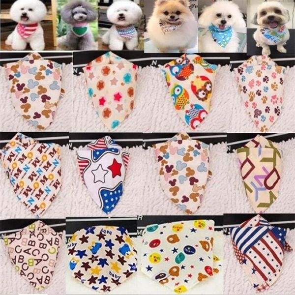 100pcs / lot entier nouvelle arrivée mélange 60 couleurs chien chiot collier bandana pour animaux de compagnie bandanas en coton cravate pour animaux de compagnie produits de toilettage SP01 201106260M