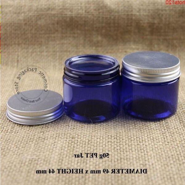 100pcs / lot en gros 50g en plastique crème pour le visage pot femmes 50ml bouteille cosmétique fard à paupières emballage émulsion conteneur pothood quantité Bamre