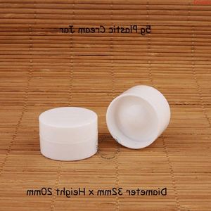 100pcs / Lot En Gros En Plastique 5g Blanc Mini Pot De Crème Femmes Récipient Cosmétique 1 / 6OZ Concave Fond Bouteille Rechargeablehaute quantité Agguj