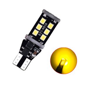 100 stks / partij Geel T15 W16W 15SMD 2835 LED CANBUS FOUT FREE auto remlichten voor reverselights achterlichten 12V