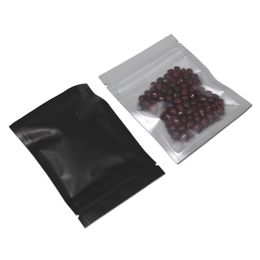 100 stks / partij zip lock plastic zakken voor eten koffie poeder verpakking mylar aluminium folie voorhuidige rits herbruikbare monster pouches 201021