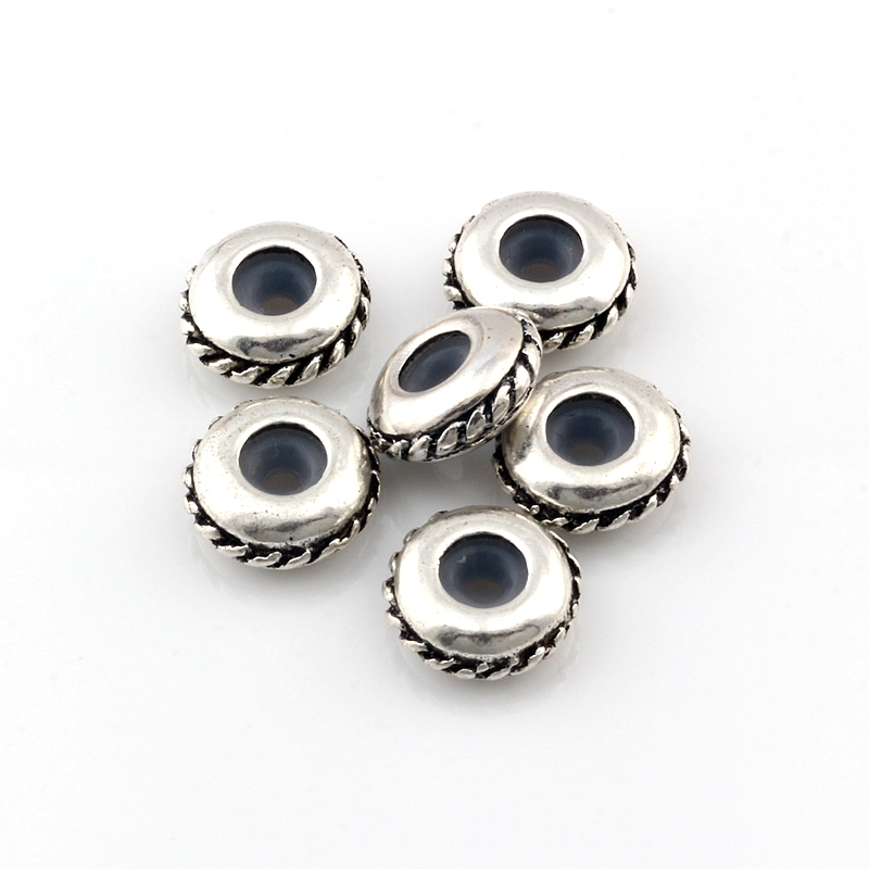 100 Pz Lega di Bulk Lucido Tappo di Gomma Perline Del Distanziatore Per La Produzione di Gioielli Collana Del Braccialetto Accessori FAI DA TE 12.5mm D-57