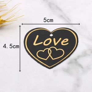 100pcs Love Heart Gift Tags Red Whtie Black Paper Cards Étiquettes pour Happy Valentines Day Decoration de mariage Packaging Packaging Hang Tag
