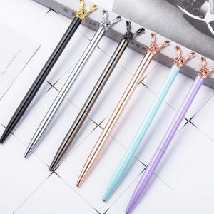 100 stcs Mooi ontwerp Ballpoint Black Ink Metal Writing Tool voor schoolbenodigdheden Koreaans briefpapier zakelijk cadeau