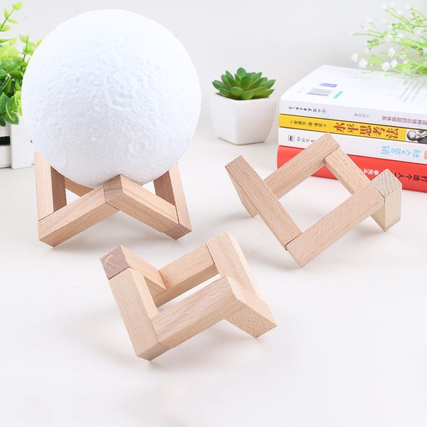 100 pièces lune lunaire lampe support en bois lune en forme de support de lampe boule en forme solide support de lumière montage 3D impression lune lampe Base