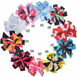 100pcs fille M2MG Hairbows Layered Korker ruban bouclé Hair Bows clips Boutique Kids corker Hair bands Hairclips Headwear accessoires PD014