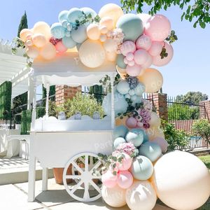 100 stks Macaron Blauw Roze Orange Ballonnen Garland Kit Evenement Party Achtergrond Bruiloft Decoratie Kids Birthday Baby Shower X0726