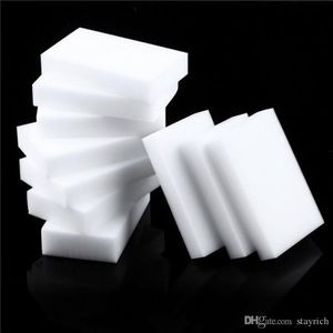 100 pcs/lot éponge magique blanc mélamine éponge gomme pour clavier voiture cuisine salle de bain nettoyage mélamine propre haute densité 10x6x2cm