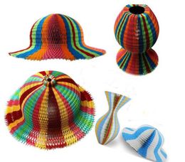 100 stcs Magic Vase papieren hoeden handgemaakte vouwhoed voor feestdecoraties grappige papieren petten Travel Sun Hats Colorful56622241