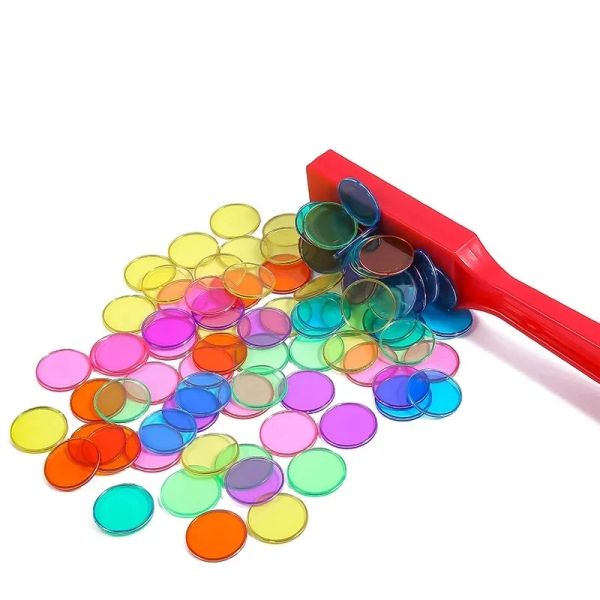 100pcs Chips colorés magnétiques physiques sciences magnétiques Stick Wand Set Experiment Game Montessori Color Learning Teaching Aids