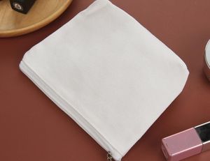 100pcs sacs de maquillage sublimation bricolage blanc grande capacité sac cosmétique fermeture à glissière porte-monnaie pour impression par transfert thermique taille 16 * 12 * 3cm