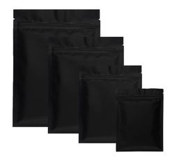 100 pièces noir mat petit papier d'aluminium fermeture éclair sacs en plastique anti-odeur herbe poudre thermoscellable plat Ziplock sac pochette 4757985