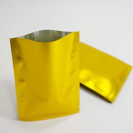 100 stcs mat gouden aluminium folie platte zak mylar plating plastic zakjes warmte afdichtbaar domme goudverpakking zakje