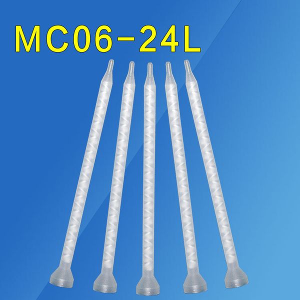 100 pièces MC06-24L buse de mélange époxy AB tube de mélange de résine de colle 1to1 mélangeur statique pour pistolets à colle à deux composants