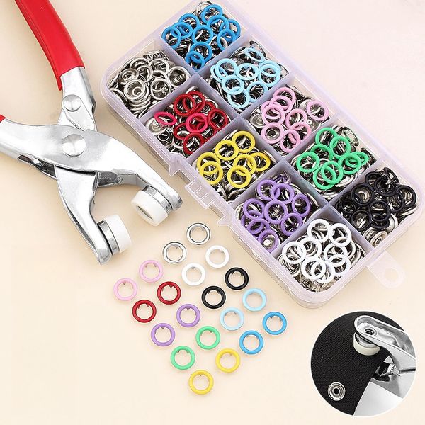 Boutons-pression en métal avec pince de fixation, Kit d'outils de presse, pour vêtements, sacs à dos, combinaisons de bébé, couture et artisanat bricolage, 100 pièces